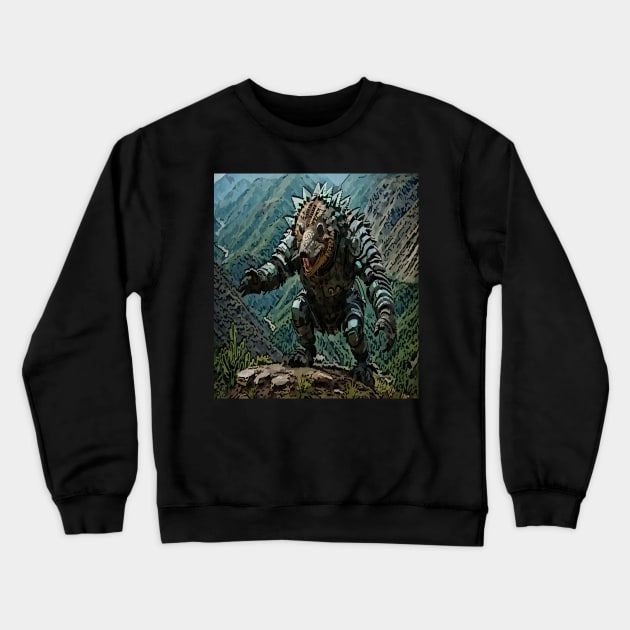 cybernetic Pangolin alien Crewneck Sweatshirt by Catbrat